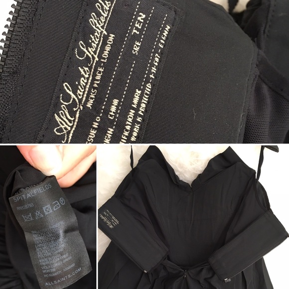 All Saints Viola Corset Italian Taffeta Dress - Picture 7 of 8